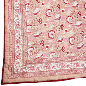 Blush, Pink & Red Floral Print Quilt/Throw Reversible