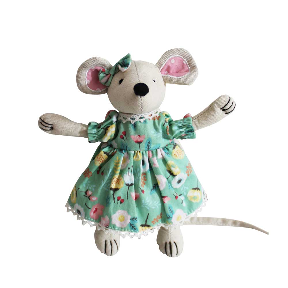 Cute Cotton Mouse With Country Garden Dress