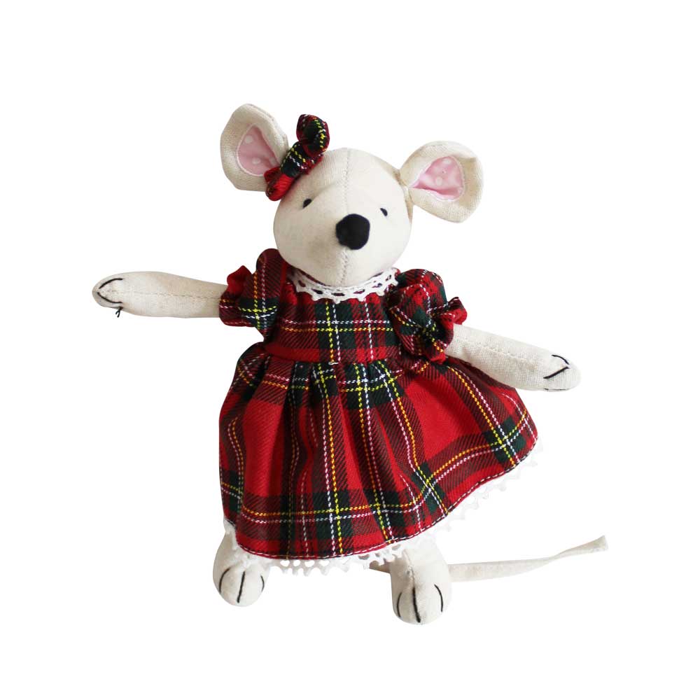 Cute Cotton Mouse With Tartan Dress