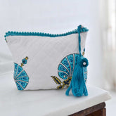 Aqua Shell Print Make Up Bag