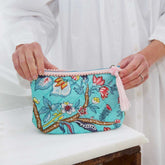 Blue Orchid Print Make Up Bag