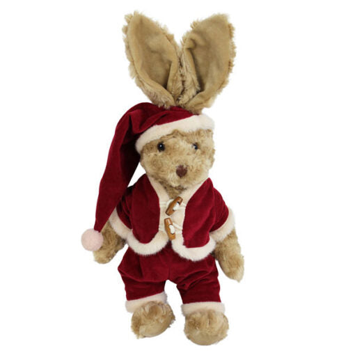 Rabbit In Red Velvet Christmas Suit