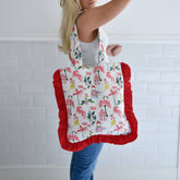 Sultan’s Garden Quilted Ruffle Tote Bag