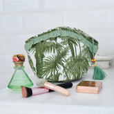 Tropical Green Fern Print Balloon Shaped Wash Bag