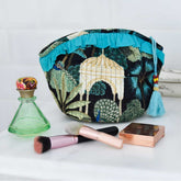 Pagoda Print Lined Balloon Shaped Wash Bag