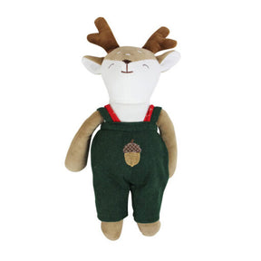 Mr Deer in Green Acorn Dungarees