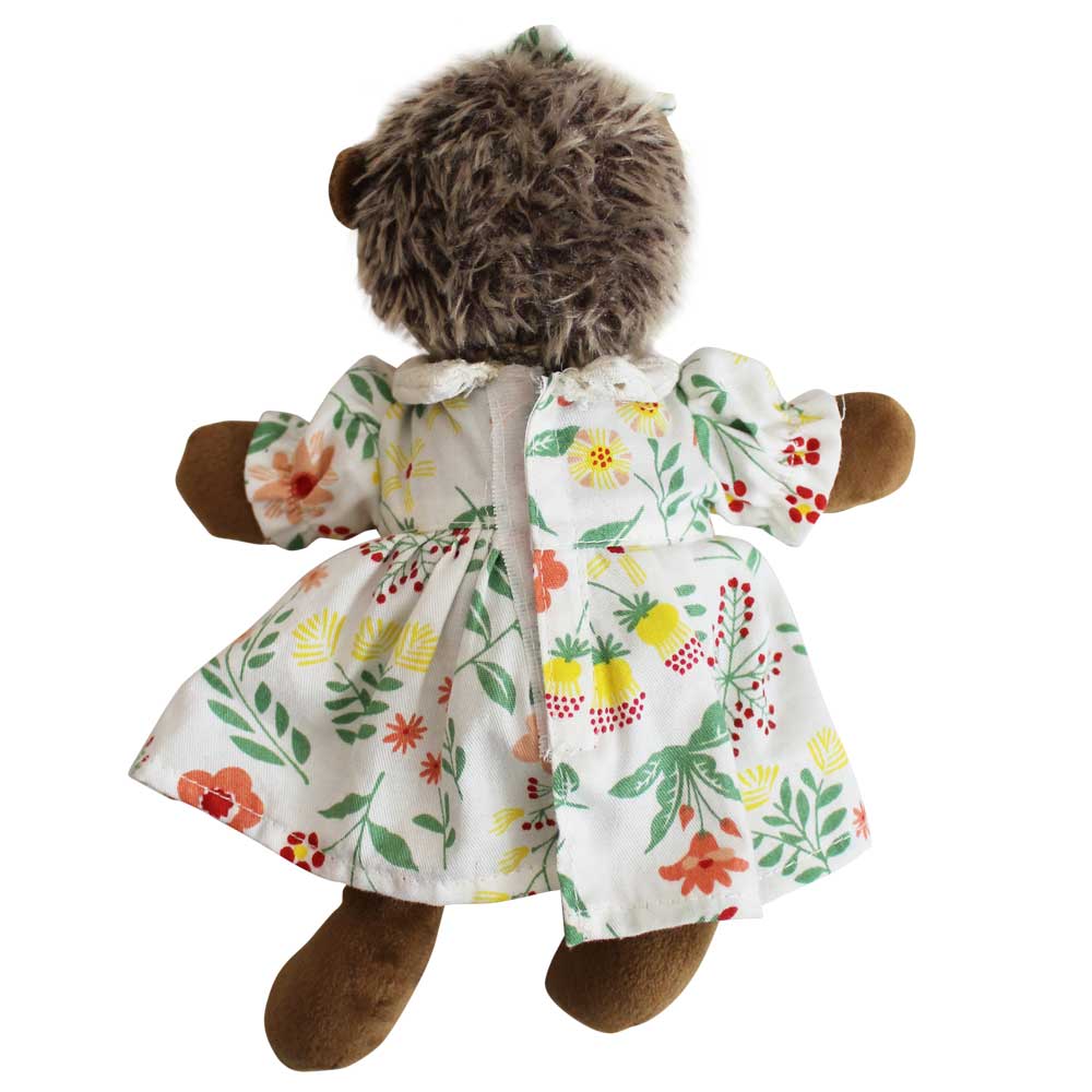 Mrs Hedgehog With White Floral Dress Soft Toy