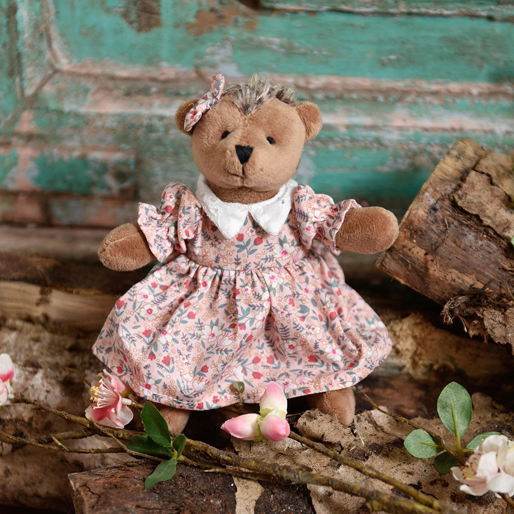 Mrs Hedgehog With White Floral Dress Soft Toy