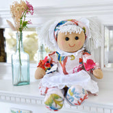 40cm Pink Exotic Flower Dress Rag Doll