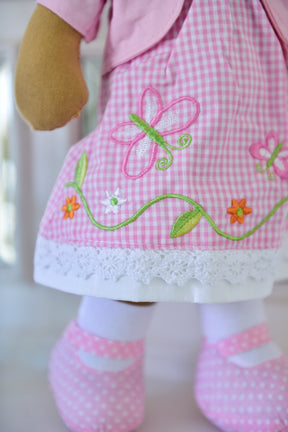 Pink Butterfly Dress 40cm Rag Doll
