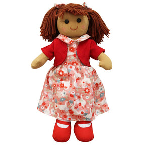 Floral & Goose Print Dress & Cardigan Rag Doll 40cm