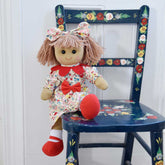 40cm Rag Doll With Printed Dress And Petal Collar