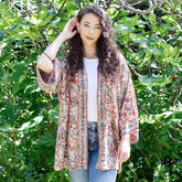 Red, Blue & Orange Paisley Viscose Summer Jacket