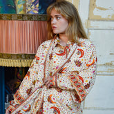 Cream, Orange & Pink Moon & Stars Print Viscose Summer Jacket