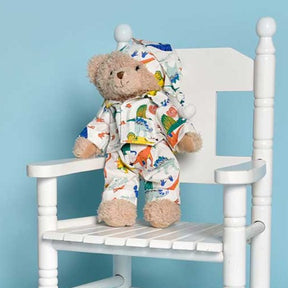Teddy Bear in Colourful Dinosaur Pyjamas