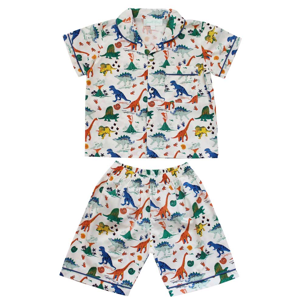 Colourful Dinosaur Shorts And Top Pyjama Set
