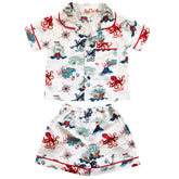 High Seas Print Cotton Shorts And Top Pyjama Set