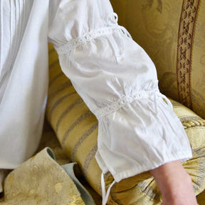 Victoria Long Sleeve Nightdress With Cotton Ties On The Sleeves