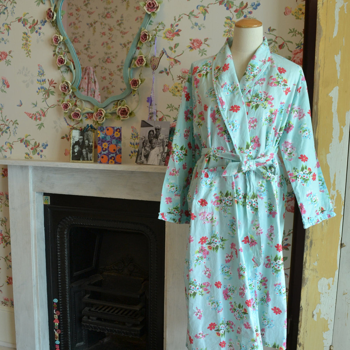 Blue Floral Dressing Gown