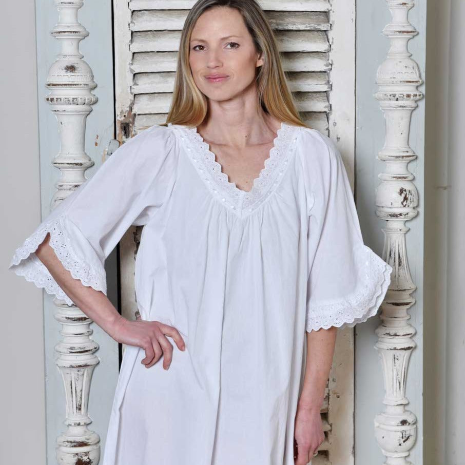  Cotton Nightgowns For Women Soft 100% Cotton Lightweight  Short Sleeves Ladies Long Nightdress Mint Green L