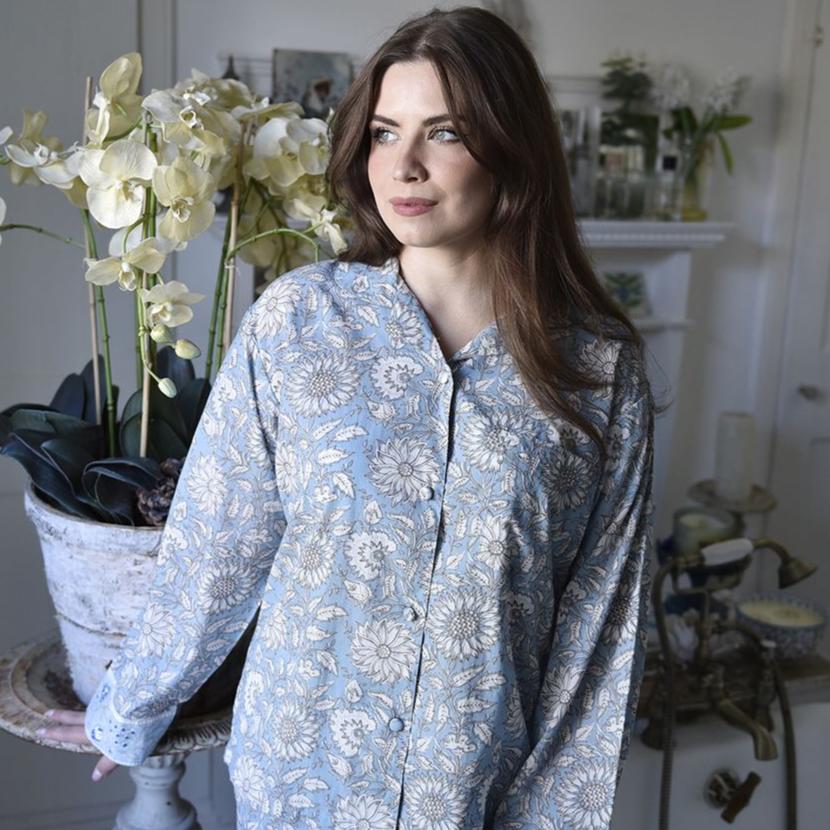 Cornflower Blue Floral Short Pyjama Set