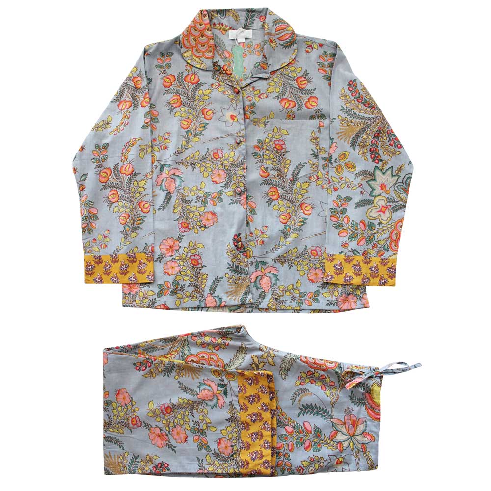 Mustard Floral Print Pyjamas