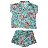 Blue Orchid Short Pyjama Set With Piping