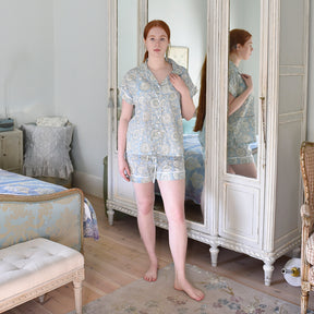 Cornflower Blue Floral Short Pyjama Set