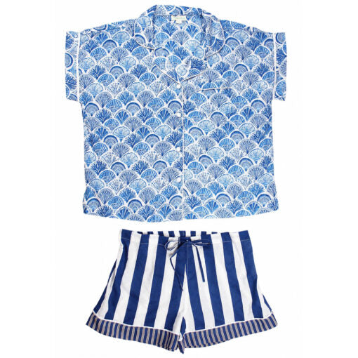 Stripe & Seashell Short Pyjama Set