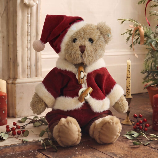 Teddy In Red Velvet Christmas Suit