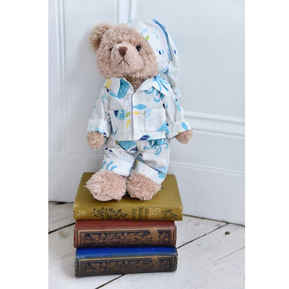 Teddy Bear With Deep Sea Pyjamas And Nightcap