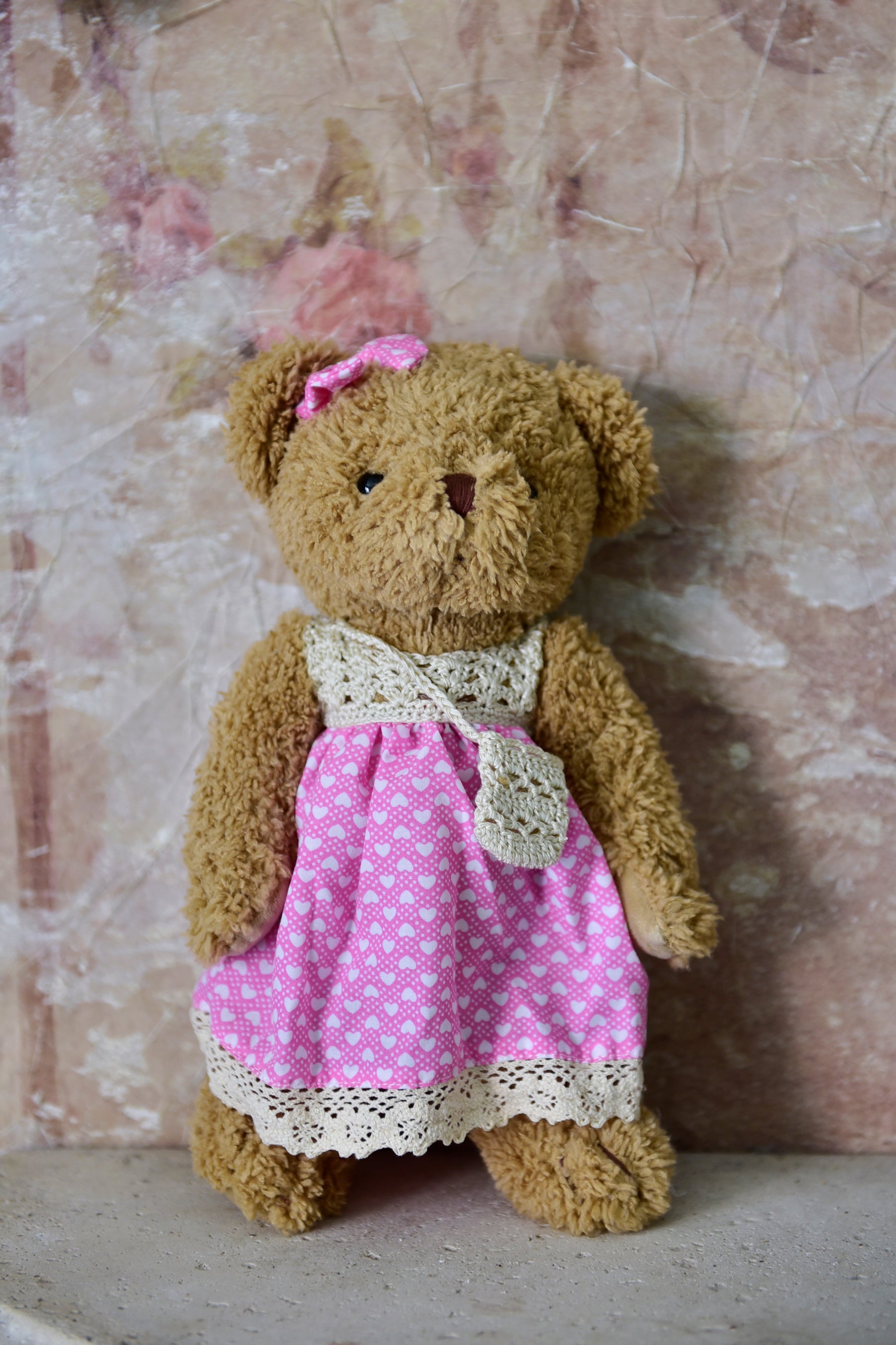 Girl Bear In Pink Dress