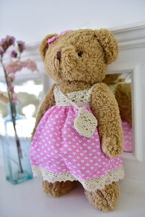 Girl Bear In Pink Dress
