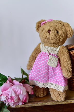 pink teddy bear dress Pink Gold Flower La Ultima Muneca Quinceanera