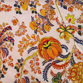 Soft Peach Floral Print Dressing Gown With Satin Lining