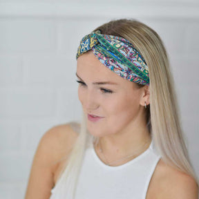 Green Floral & Paisley Viscose Headband