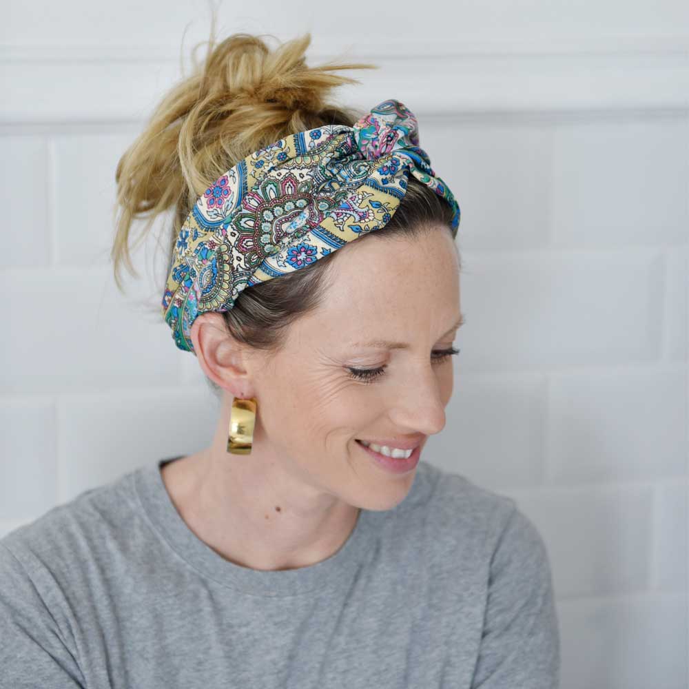Green Flower & Paisley Viscose Headscarf