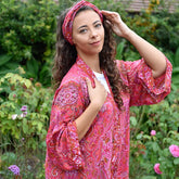 Red & Pink Paisley Viscose Headband