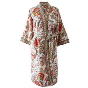Floral Peach Waffle Dressing Gown