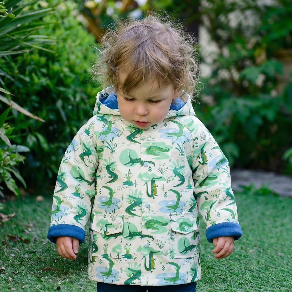 クロコダイルプリントレインコート