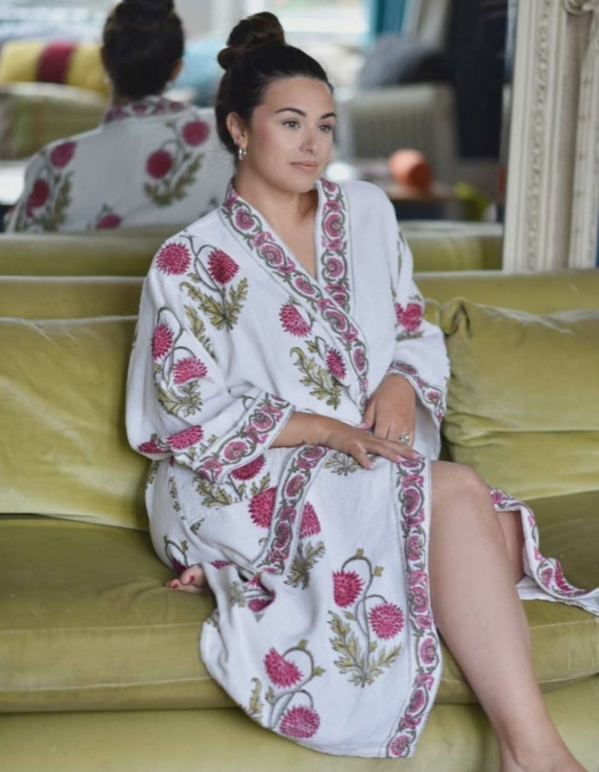 Rose Floral Waffle Dressing Gown
