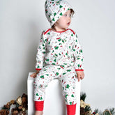 Christmas Print Jersey Pyjama & Hat Set