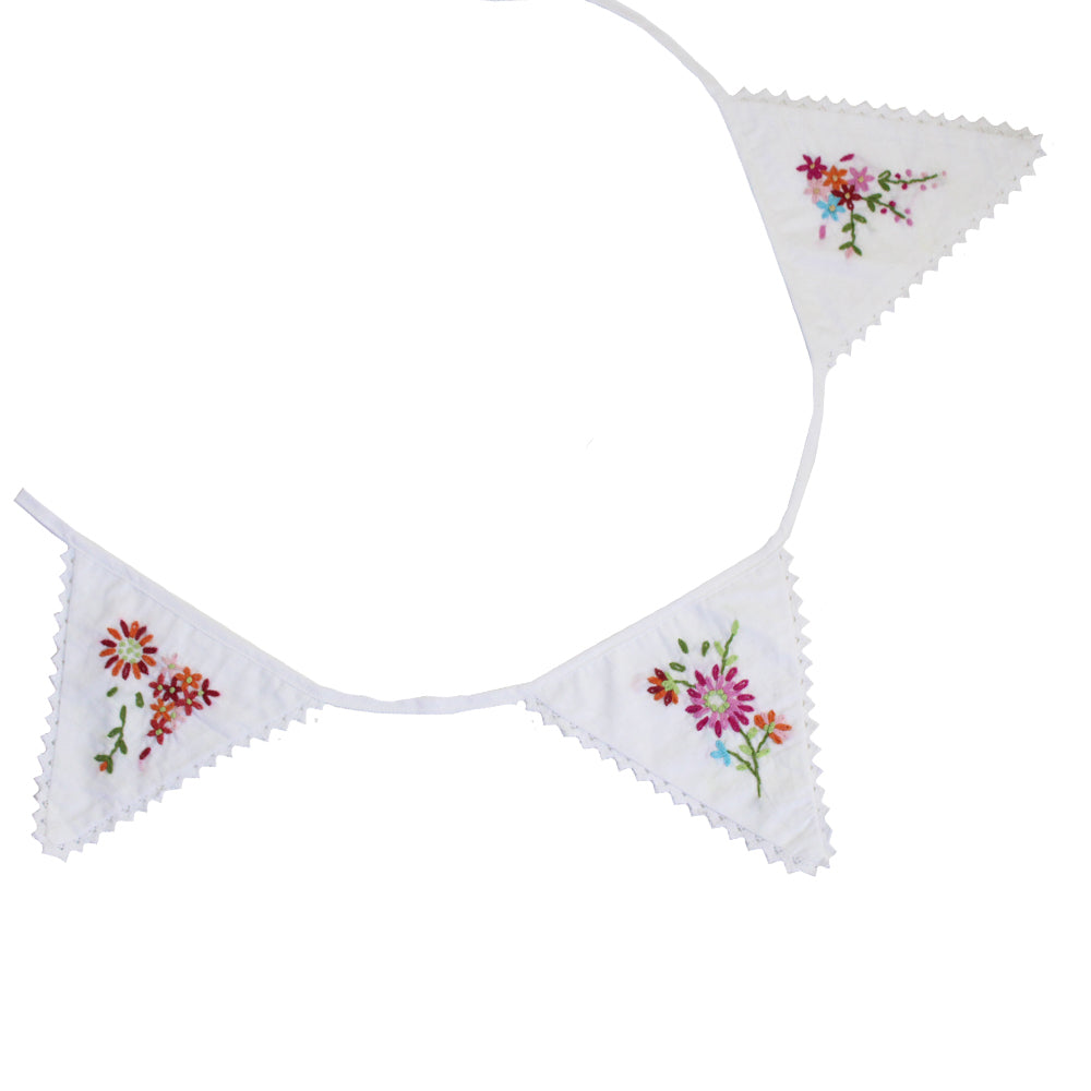 Hand Embroidered Floral Bunting