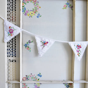 Hand Embroidered Floral Bunting