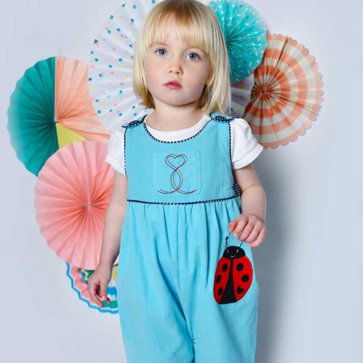 Ladybird Applique Cord Dungarees