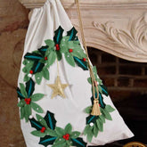 Holly Wreath Christmas Sack