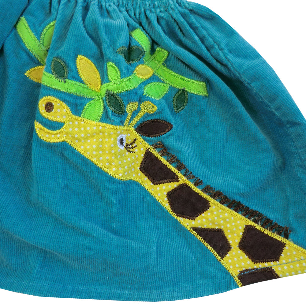 Falda de pana con aplicación de jirafa