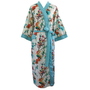 Turquoise Hummingbird Ladies Dressing Gown