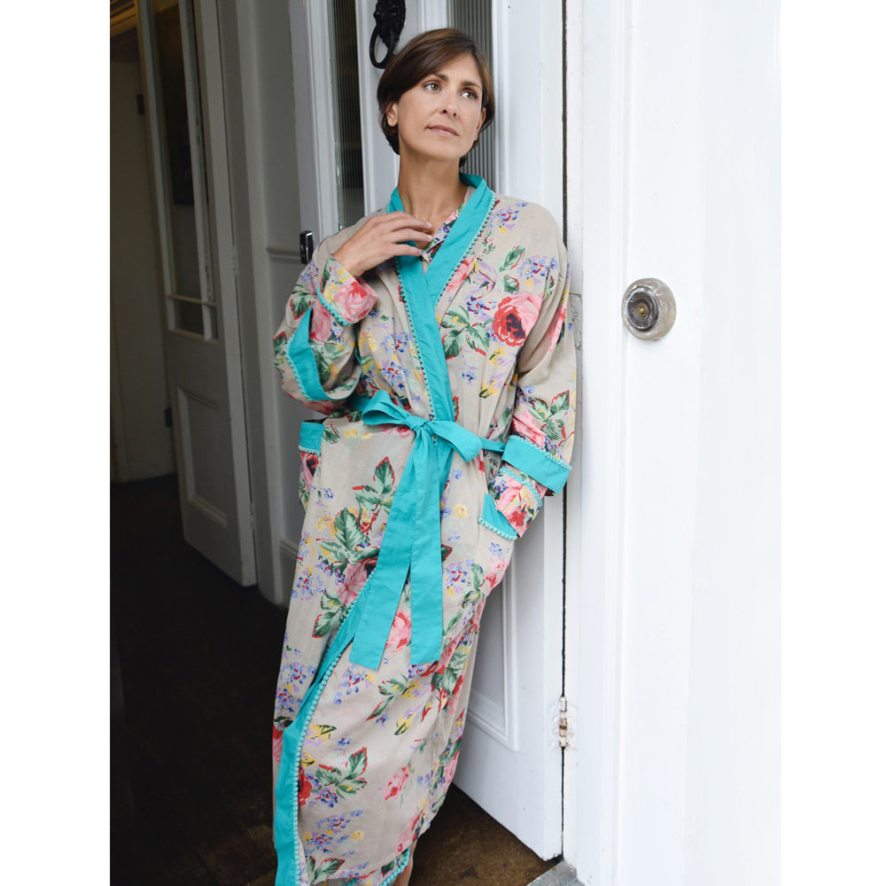 LADIES KIMONO COTTON LIGHTWEIGHT DRESSING GOWN ROBE SUMMER HOLIDAY | eBay