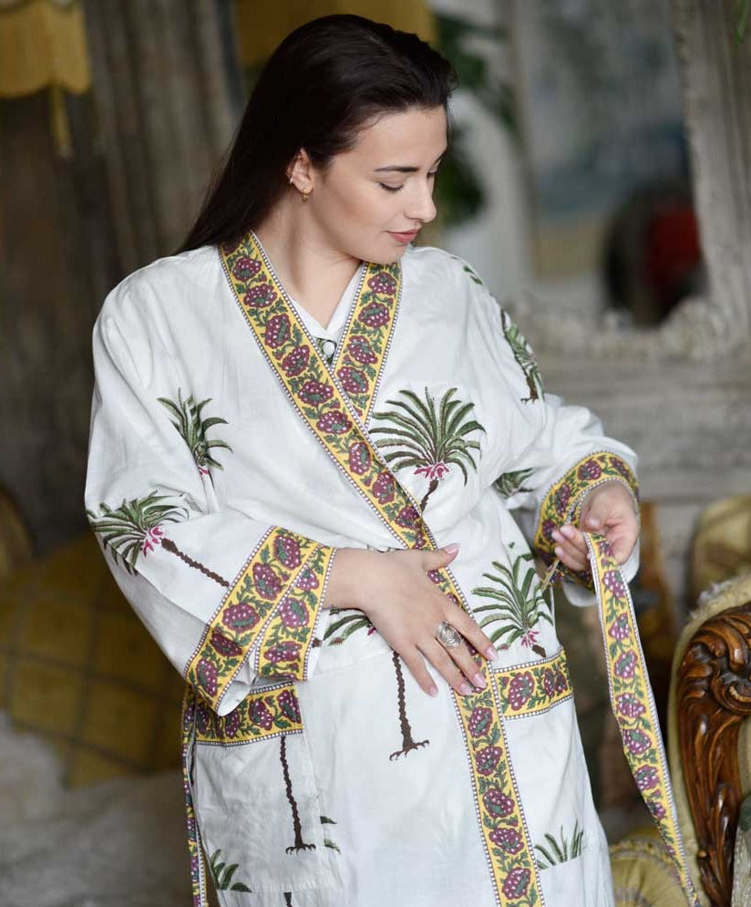 Green Palm Tree Dressing Gown